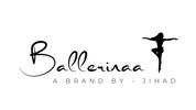 Logo of Ballerinaa, a brand by Jihad, with a silhouette of a dancer on a white background.